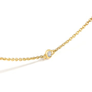 Bids.com 14K Yellow Gold Bezel Set Alternating Green Emerald and Diamond Station Necklace - 18" Inches Necklaces