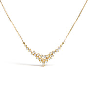 Bids.com 14K Yellow Gold 1/2 Cttw Diamond Scattered "V" Necklace (I-J Color, SI2-I1 Clarity) - 18" Inches Necklaces