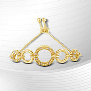 Bids.com 10K Yellow Gold over .925 Sterling Silver Diamond Accented Graduated Infinity Open Circle 6â€-9â€ Adjustable Bolo Bracelet Bracelets