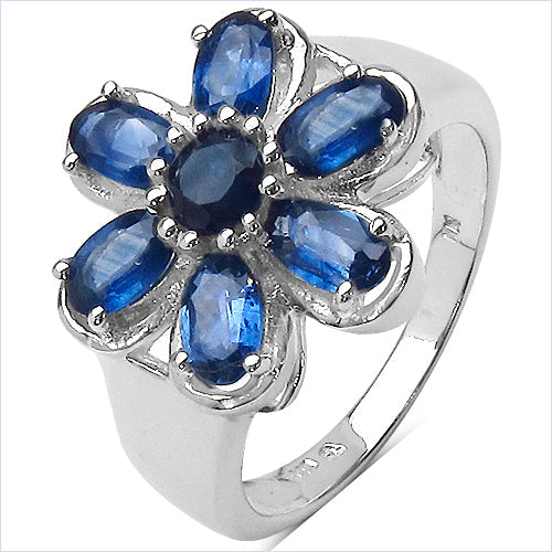 Bids.com 2.43 Carat Genuine Blue Sapphire .925 Sterling Silver Ring Rings