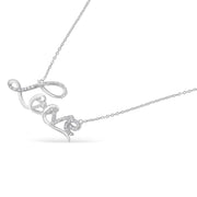 Bids.com .925 Sterling Silver 1/4 Cttw Diamond Cursive "Love" 18" Pendant Necklace (H-I Color, I1-I2 Clarity) Necklaces