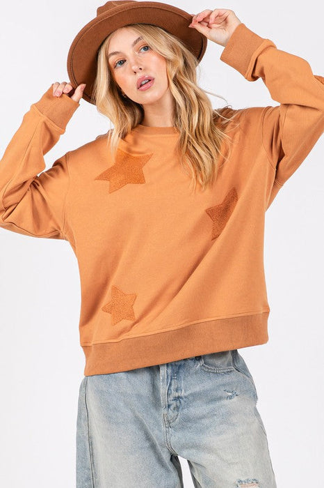 Star Patch Long Sleeve Sweatshirt