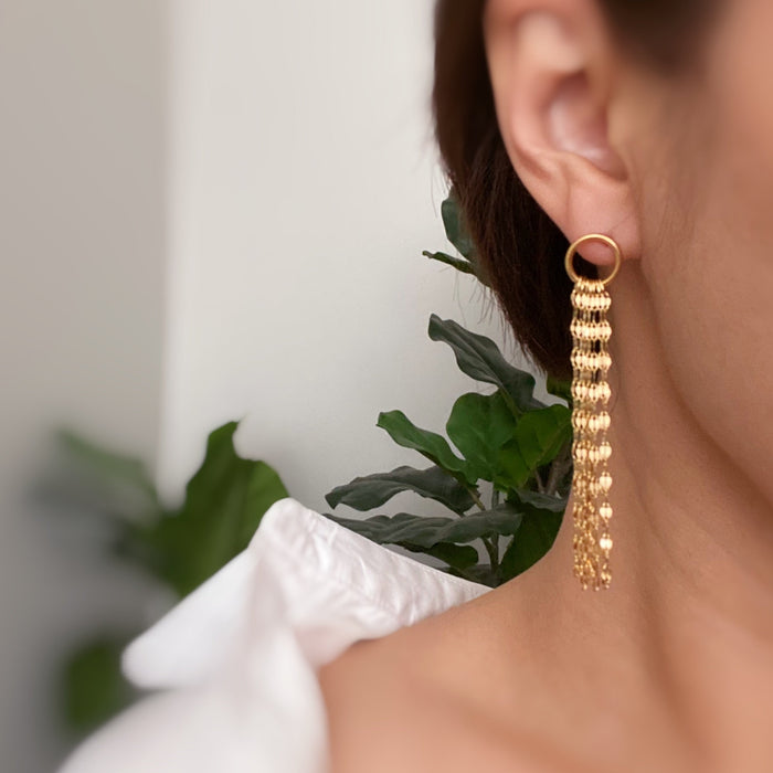 Chain Drape Dangle Earrings