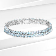 Bids.com 15.04 Carat Genuine Blue Topaz .925 Sterling Silver Bracelet Bracelets