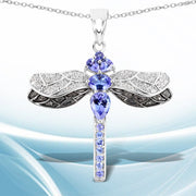 Bids.com 1.93 Carat Genuine Tanzanite and White Topaz .925 Sterling Silver Pendant Pendants
