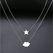 Medusa's Makeup Star, Cloud Necklace - Silver