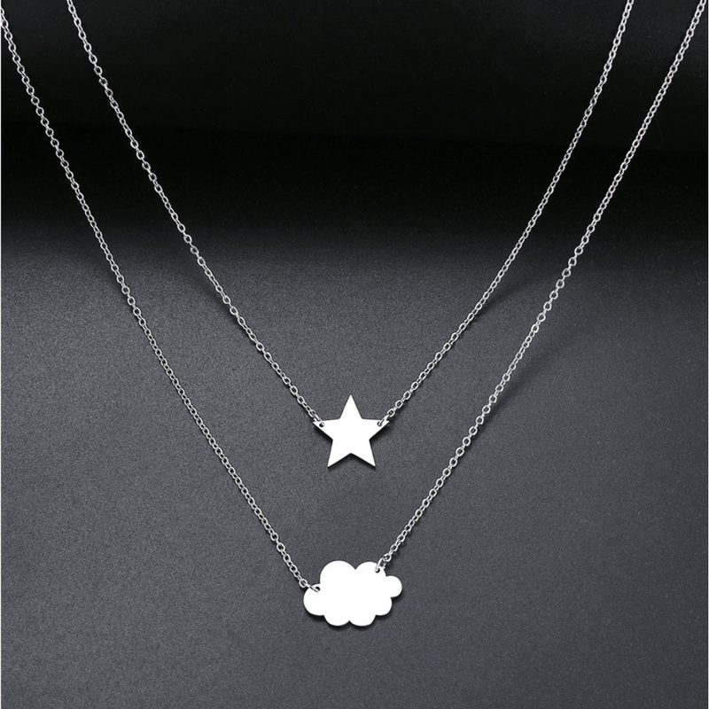 Medusa's Makeup Star, Cloud Necklace - Silver