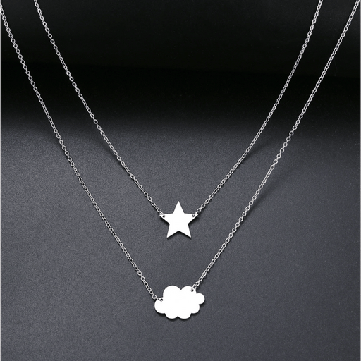 Medusa's Makeup Star, Cloud Necklace - Silver