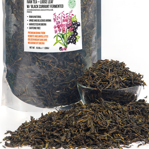 SiberianGreen.com Siberian Green Fermented Ivan Tea with Black Currant Leaves – 300g Tea & Infusions White Smoke