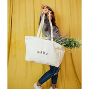 Sunflower Motherhood Mama Canvas Tote Bag Tote Bag Dark Khaki