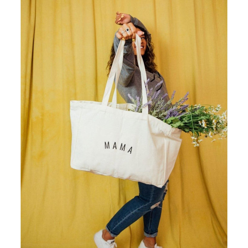 Sunflower Motherhood Mama Canvas Tote Bag Tote Bag Dark Khaki