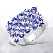 Bids.com 3.75 Carat Genuine Tanzanite .925 Sterling Silver Ring Rings