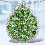 Bids.com 4.65 Carat Genuine Chrome Diopside .925 Sterling Silver Pendant Pendants
