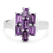 Bids.com 2.80 Carat Genuine Amethyst .925 Sterling Silver Ring Rings