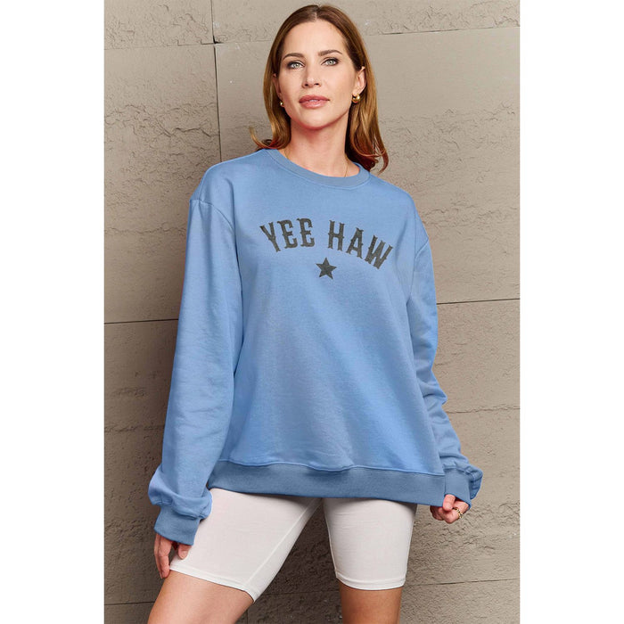 Simply Love YEEHAW Graphic Round Neck Sweatshirt