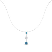 Bids.com 14K White Gold 1 1/2 cttw White and Treated Blue Diamond Pendant Necklace (H-I, I1-I2) Necklaces