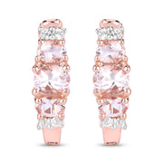 Bids.com 1.32 Carat Genuine Morganite and White Topaz .925 Sterling Silver Earrings Earrings