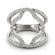 Bids.com 14k White Gold Diamond Flower Style Dual Band Ring (5/8 cttw) Rings