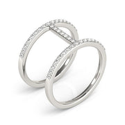 Bids.com 14k White Gold Dual Band Bridge Style Diamond Ring (3/8 cttw) Rings