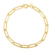 Bids.com 14k Yellow Gold Long Domed Paperclip Chain Bracelet (4.80 mm) Bracelets