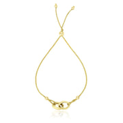 Bids.com 14k Yellow Gold Entwined Rings Adjustable Lariat Style Bracelet Bracelets