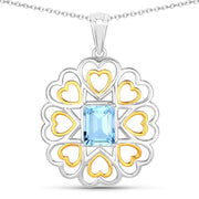 Bids.com 2.60 Carat Genuine Blue Topaz .925 Sterling Silver Pendant Pendants