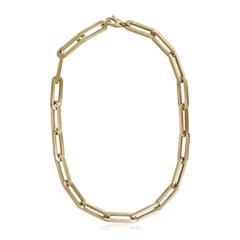 Bids.com 14k Yellow Gold Extra Wide Paperclip Chain Necklace Necklaces