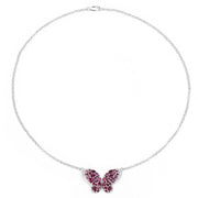 Bids.com 4.15 Carat Genuine Rhodolite and White Topaz .925 Sterling Silver Pendant Pendants
