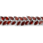 Bids.com 18.40 Carat Genuine Garnet .925 Sterling Silver Bracelet Bracelets