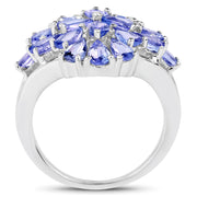 Bids.com 4.20 Carat Genuine Tanzanite .925 Sterling Silver Ring Rings