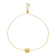 Bids.com Adjustable Bracelet with Shiny Circle in 14k Yellow Gold Bracelets