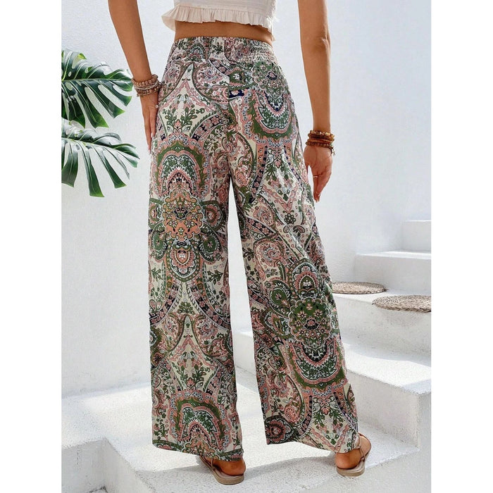 Printed Wide Leg Pants