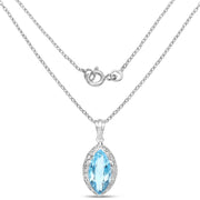 Bids.com 8.22 Carat Genuine Swiss Blue Topaz .925 Sterling Silver Pendant Pendants