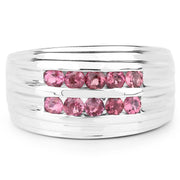 Bids.com 1.00 Carat Genuine Pink Tourmaline .925 Sterling Silver Ring Rings
