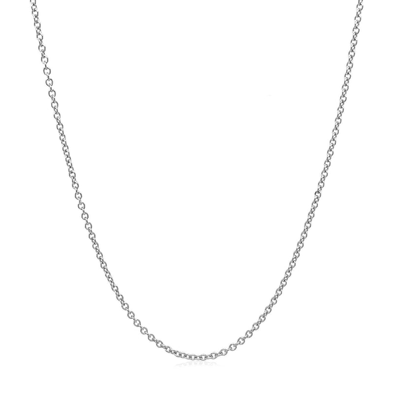 Bids.com 14k White Gold Round Cable Link Chain 1.3mm Necklaces