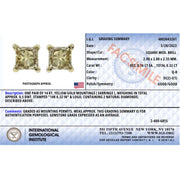 Bids.com IGI Certified 14k Yellow Gold 1/3 Cttw 4-Prong Set Princess-Cut Solitaire Diamond Push Back Stud Earrings (Q-R Color, I1-I2 Clarity) Earrings