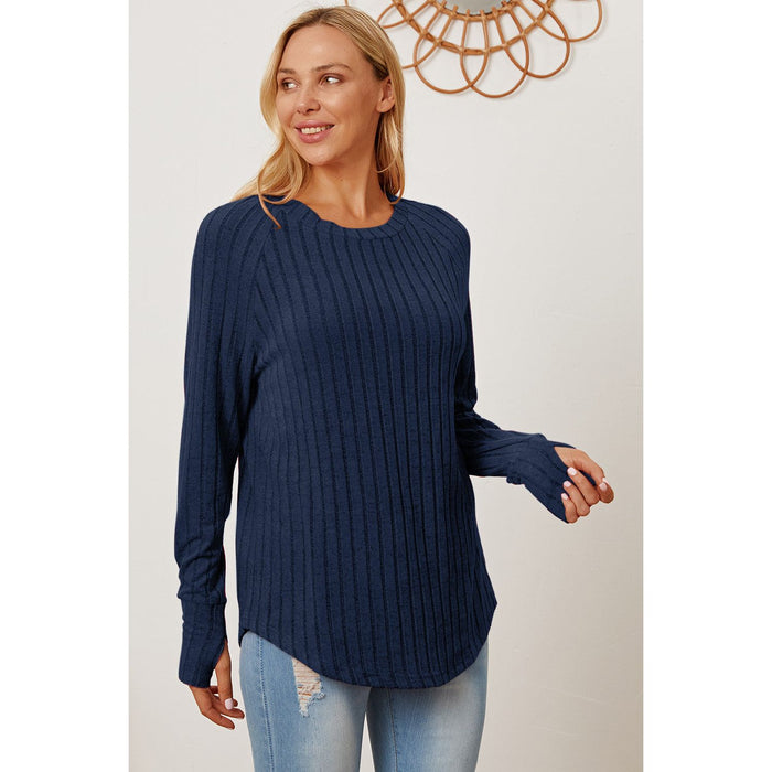 Basic Bae Ribbed Thumbhole Sleeve T-Shirt