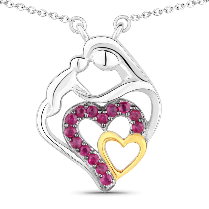 Bids.com 0.28 Carat Genuine Ruby .925 Sterling Silver Pendant Pendants