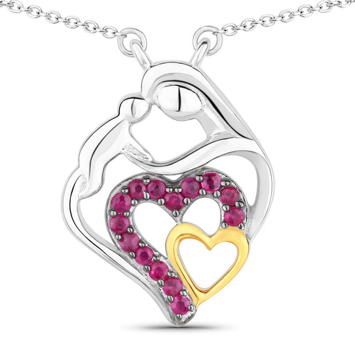 Bids.com 0.28 Carat Genuine Ruby .925 Sterling Silver Pendant Pendants