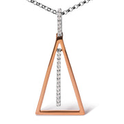 Bids.com 14K Rose and White Gold 1/8 Cttw Diamond Windchime 18" Pendant Necklace (G-H Color, SI1-SI2 Clarity) Necklaces