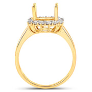 Bids.com 0.58 Carat Genuine White Diamond 14K Yellow Gold Semi Mount Ring - holds 9.00mm Round Gemstone Rings