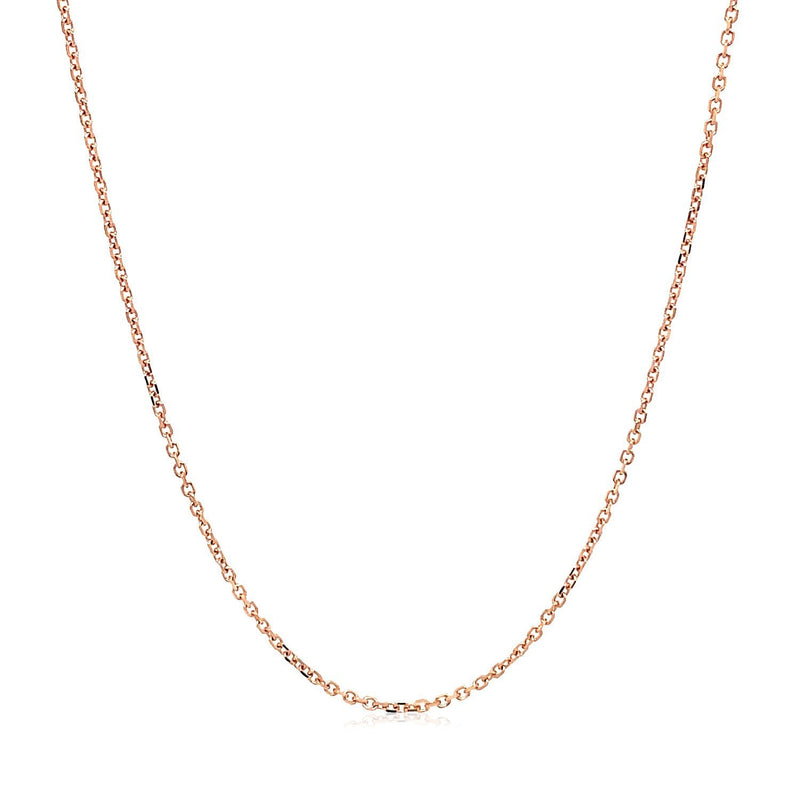 Bids.com 14k Rose Gold Diamond Cut Cable Link Chain 1.1mm Necklaces