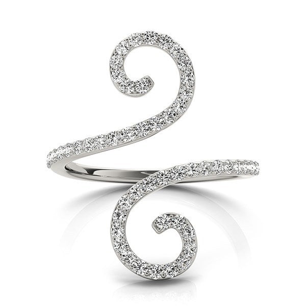Bids.com 14k White Gold Diamond Open Flourish Style Ring (1/2 cttw) Rings
