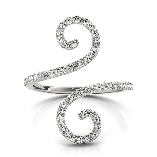 Bids.com 14k White Gold Diamond Open Flourish Style Ring (1/2 cttw) Rings