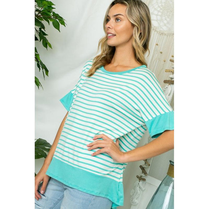 STRIPE MIXED HIGH LOW TOP