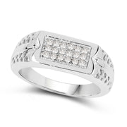 Bids.com 0.27 Carat Genuine White Diamond .925 Sterling Silver Ring Rings