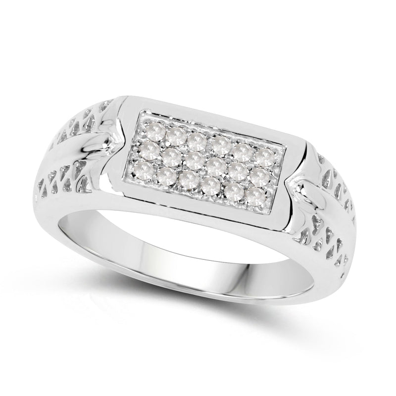 Bids.com 0.27 Carat Genuine White Diamond .925 Sterling Silver Ring Rings