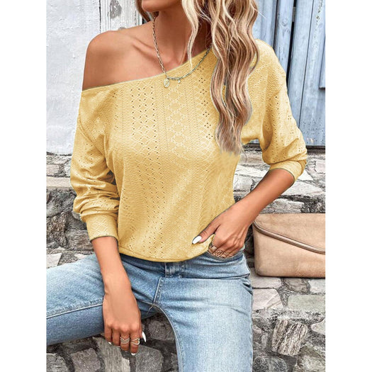 Eyelet Dropped Shoulder Blouse