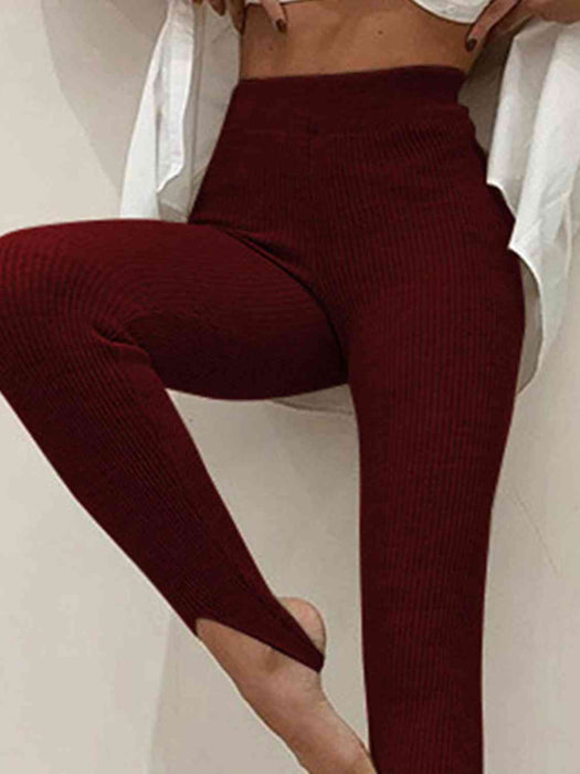 Ribbed Mid Waist Leggings by VYSN