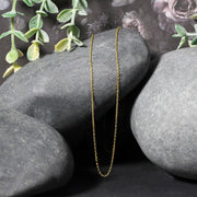 Bids.com 14k Yellow Gold Diamond Cut Cable Link Chain 0.8mm Necklaces